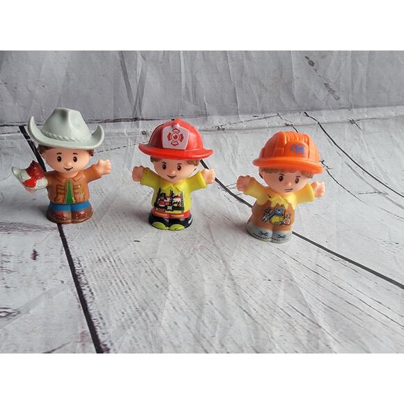 Little People Firefighter Cowboy Construction Worker Lot of 3 - Picture 1 of 6